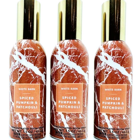 3x Bath & Body Works SPICE PUMPKIN & PATCHOULI Concentrated Room Sprays